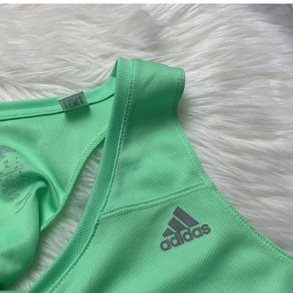 ADIDAS Neon Green Razorback Twist Back Tank - Picture 4 of 7